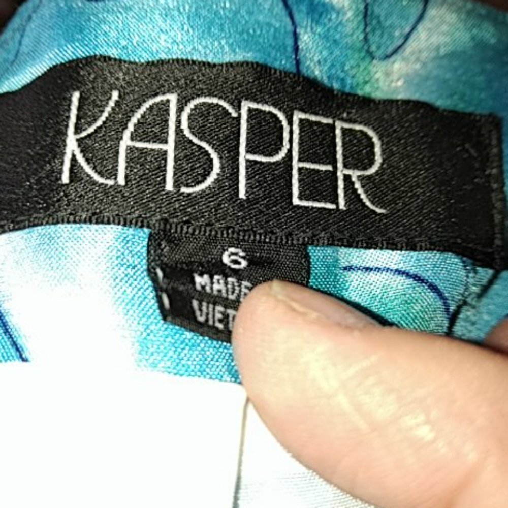 Kasper Tourquise Floral Blazer Jacket Sz 6 - Picture 4 of 4